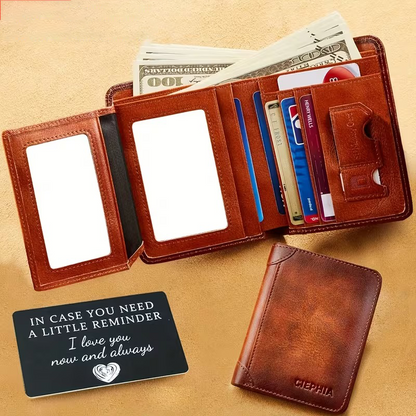 Vintage Trifold RFID Blocking Leather Wallet