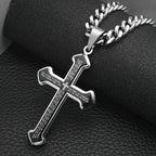 Cross pendant necklace with bible text