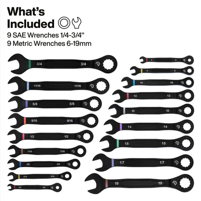 18-Piece Ratcheting Wrench Set
