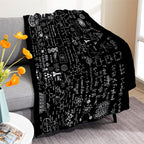 Science Formulas Chalkboard Math Physics Equation Flannel Blanket