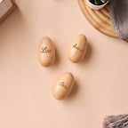 3 PCS Personalized Wood Easter Egg & 12 colors of paint+2 pens