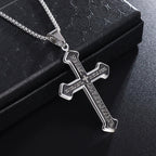 Cross pendant necklace with bible text