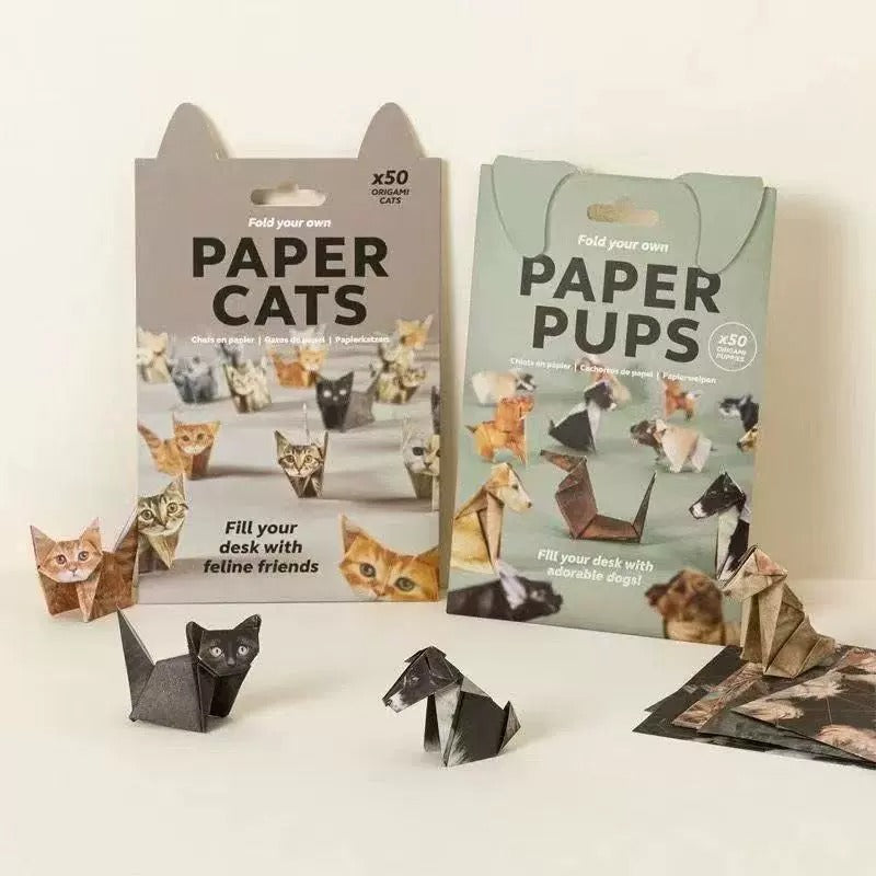 150 Sheets Origami Set: Cat, Dog & Dinosaur Designs