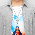Cross pendant necklace with bible text