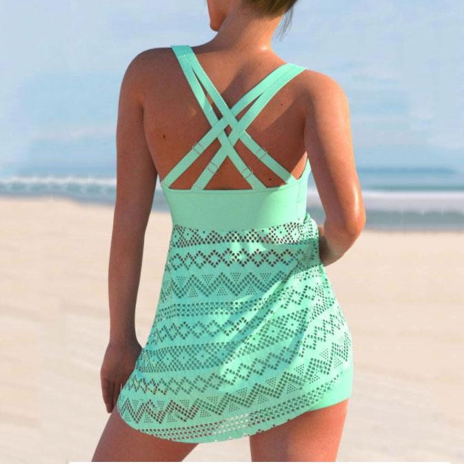 Plus Size Womens Tankini Shorts Set