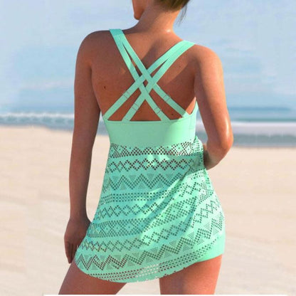 Plus Size Womens Tankini Shorts Set