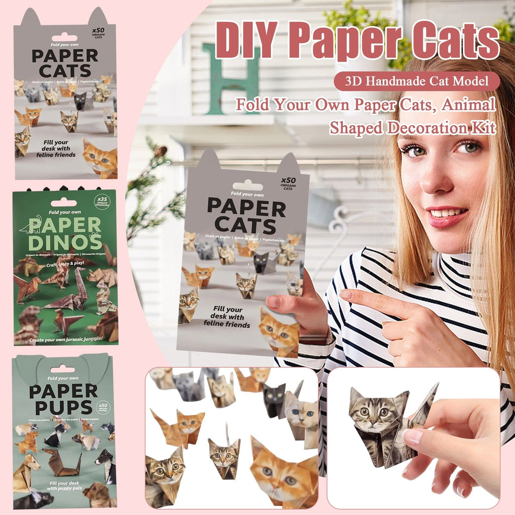 150 Sheets Origami Set: Cat, Dog & Dinosaur Designs