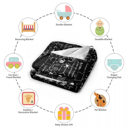 Science Formulas Chalkboard Math Physics Equation Flannel Blanket