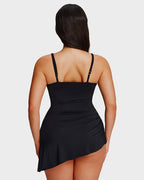 Plus Size Ruched Tummy Control Swim Dress