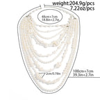 Baroque layered long collar chain