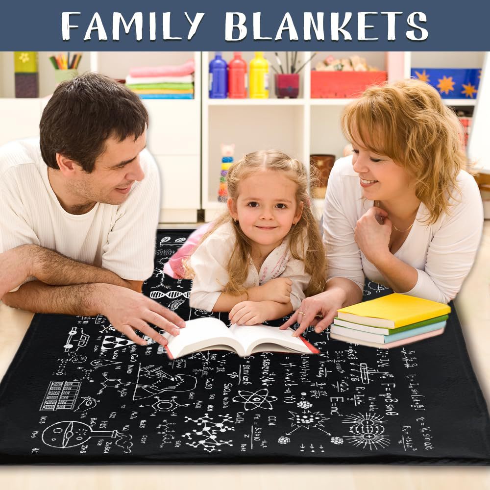 Science Formulas Chalkboard Math Physics Equation Flannel Blanket