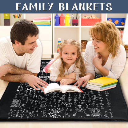 Science Formulas Chalkboard Math Physics Equation Flannel Blanket