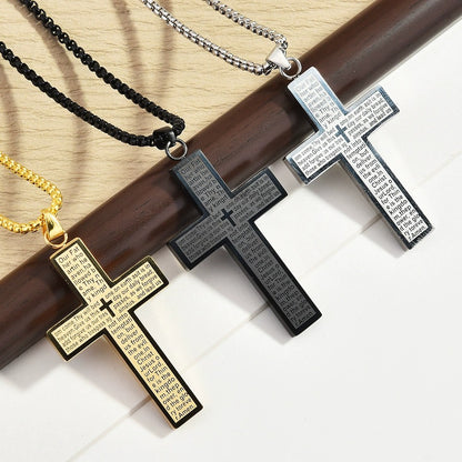 Cross scripture pendant necklace