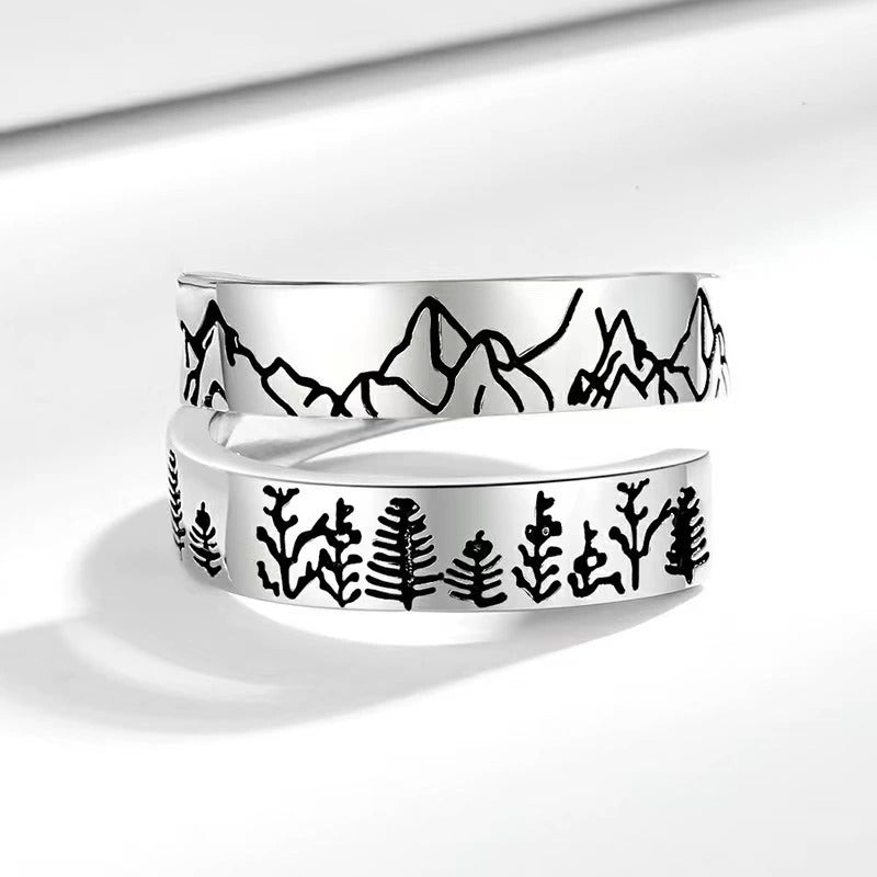 Forest and Mountain Lover Adjustable Ring