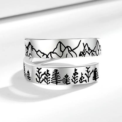Forest and Mountain Lover Adjustable Ring