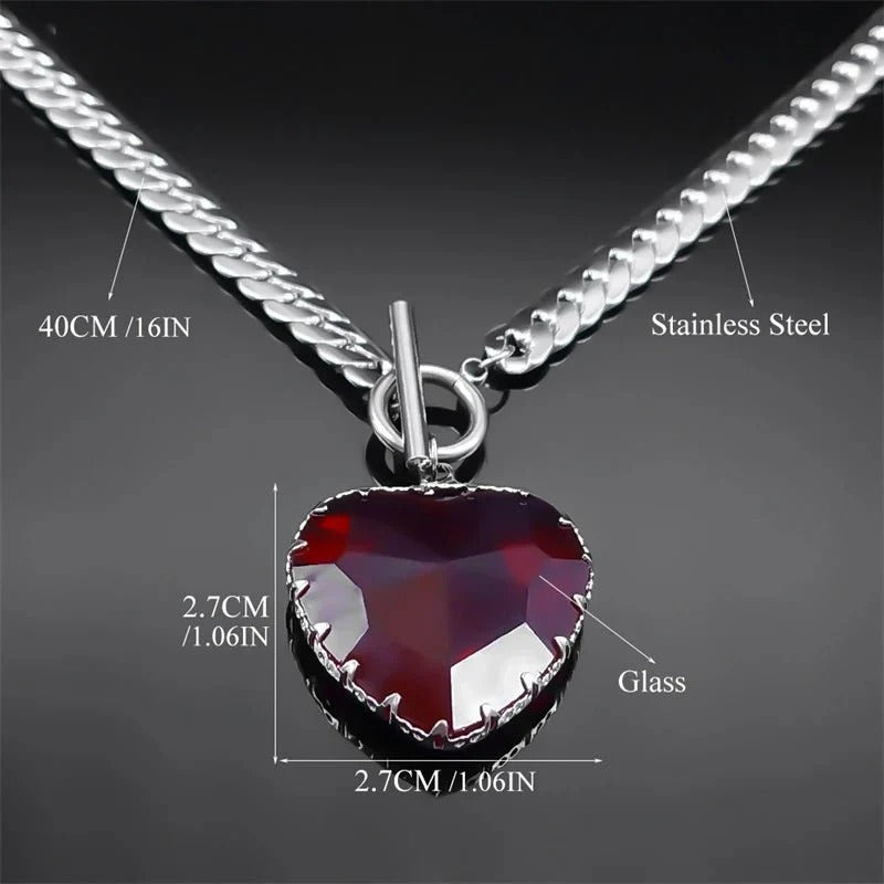 Gothic-Punk Heart-shaped Necklace