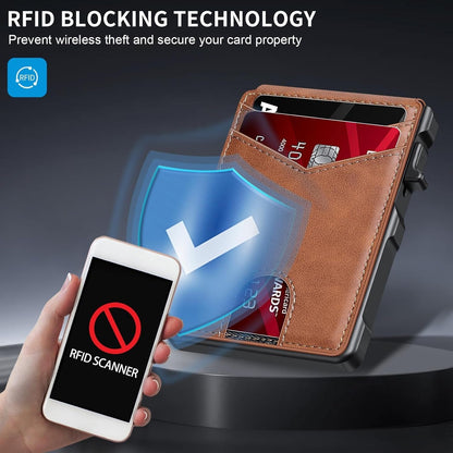 Men's Simple Bifold  Pop Up Aluminum Wallet