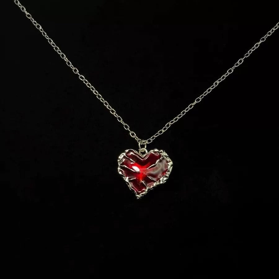 Sword Love Heart Couple Necklace