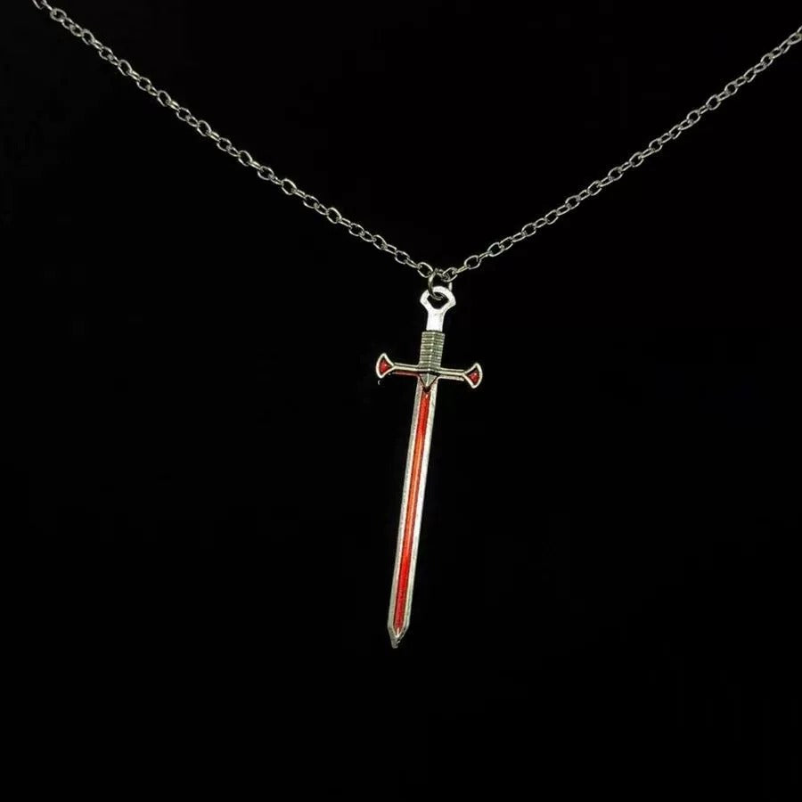 Sword Love Heart Couple Necklace