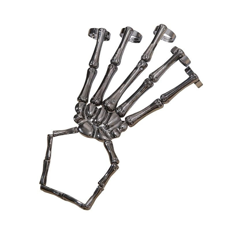 Punk exaggerated demonic hand skull bracelet